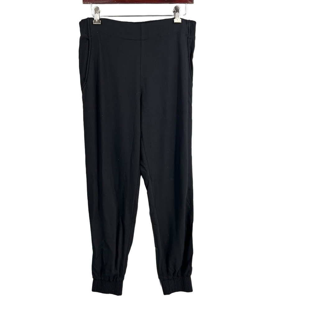 Theory Black Pant Persha Slim Jogger Elastic Waistband Womens Large Casual